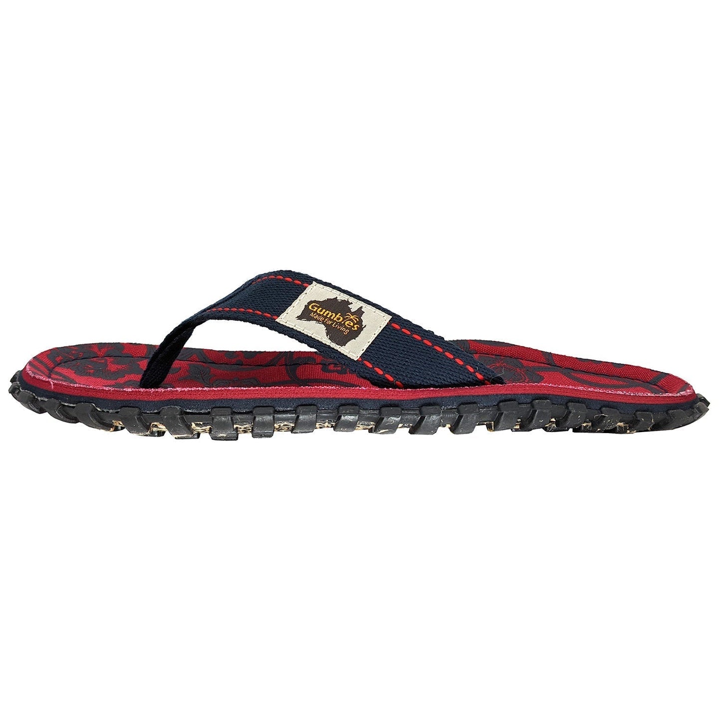 Gumbies Islander Flip-Flops - Men's - Red & Blue Rose - Angler's Pro Tackle & Outdoors