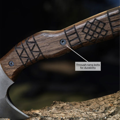 AncientSmithy Handcrafted tomahawk "Takoda" with tribal engraving