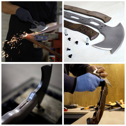 AncientSmithy Handcrafted tomahawk "Takoda" with tribal engraving