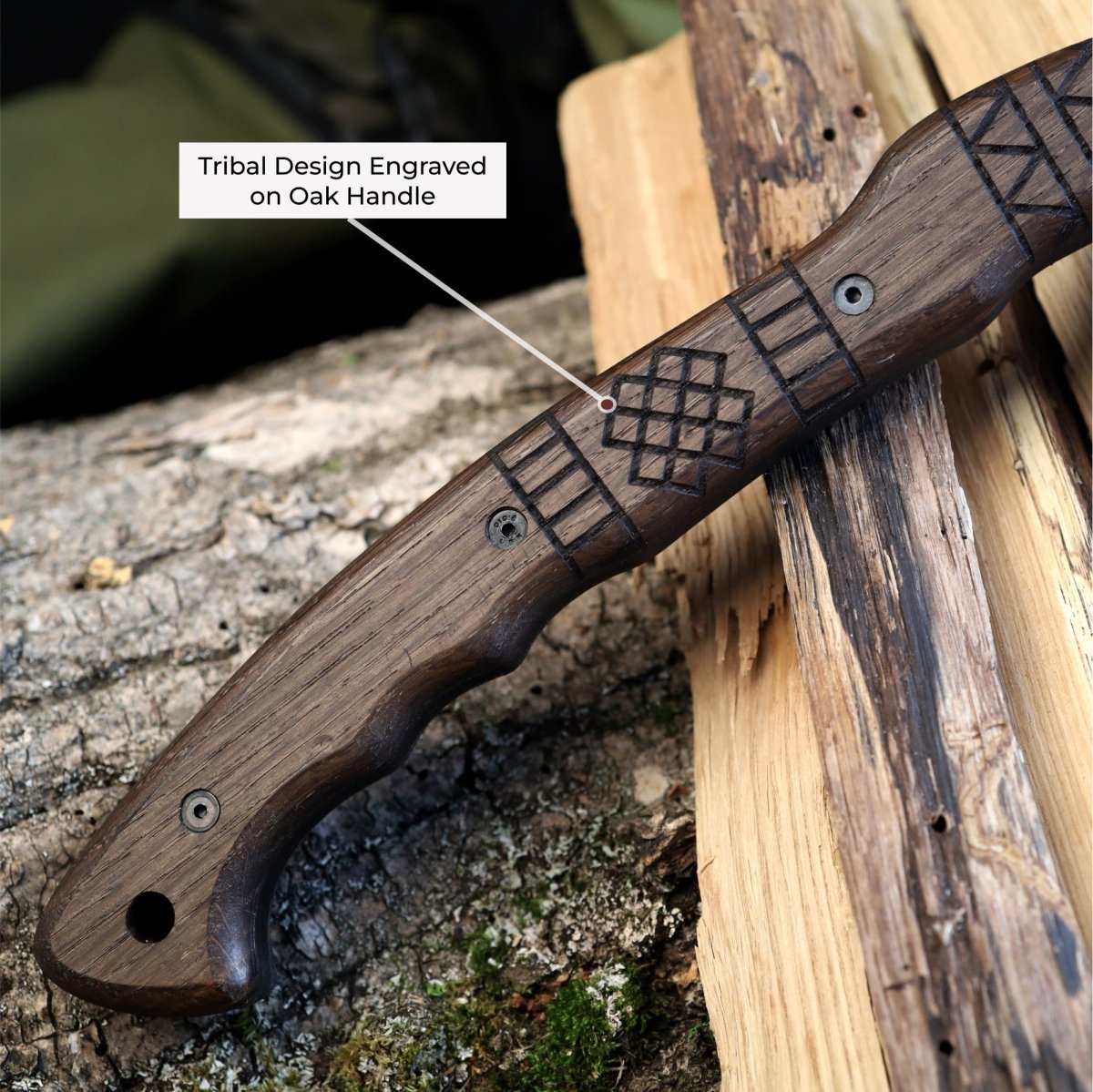 AncientSmithy Handcrafted tomahawk "Takoda" with tribal engraving