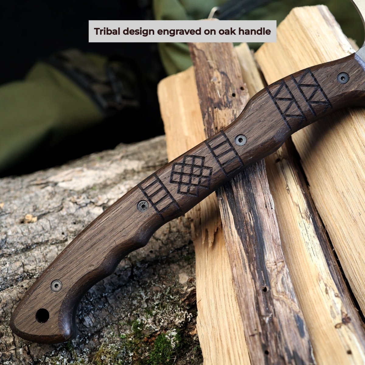 AncientSmithy Handcrafted tomahawk "Takoda" with tribal engraving