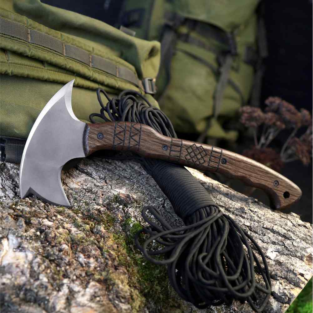 AncientSmithy Handcrafted tomahawk "Takoda" with tribal engraving