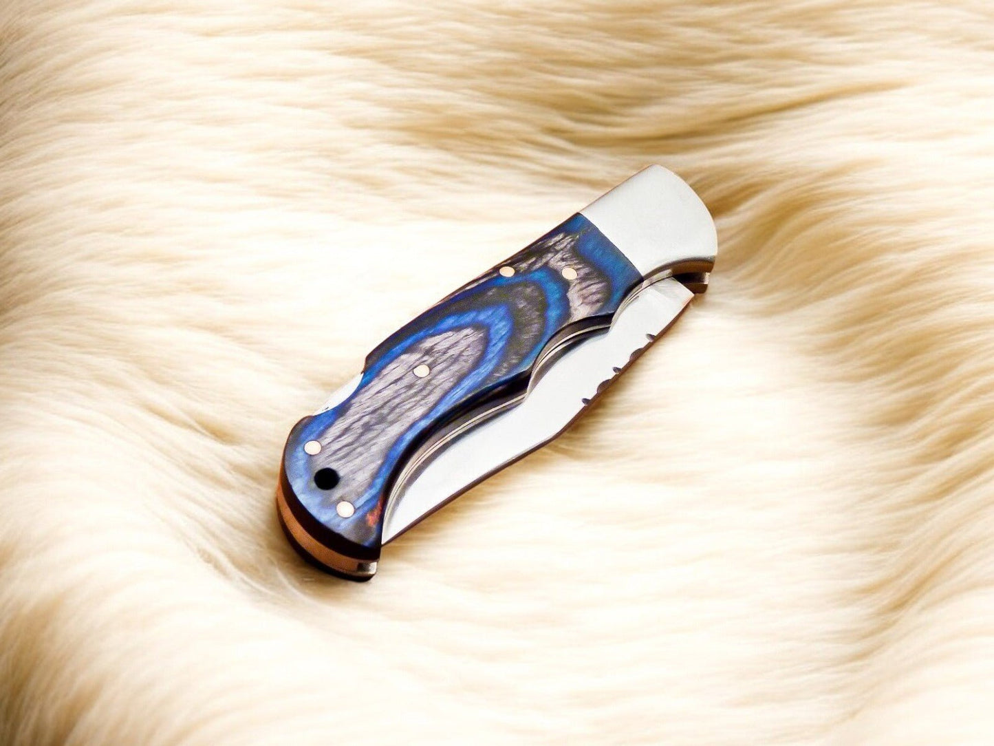 Handmade Stainless Steel Pocket Knife with Exotic Wood - Angler's Pro Tackle & Outdoors