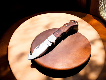 Handmade Stainless Steel Pocket Knife with Rosewood Handle - Angler's Pro Tackle & Outdoors
