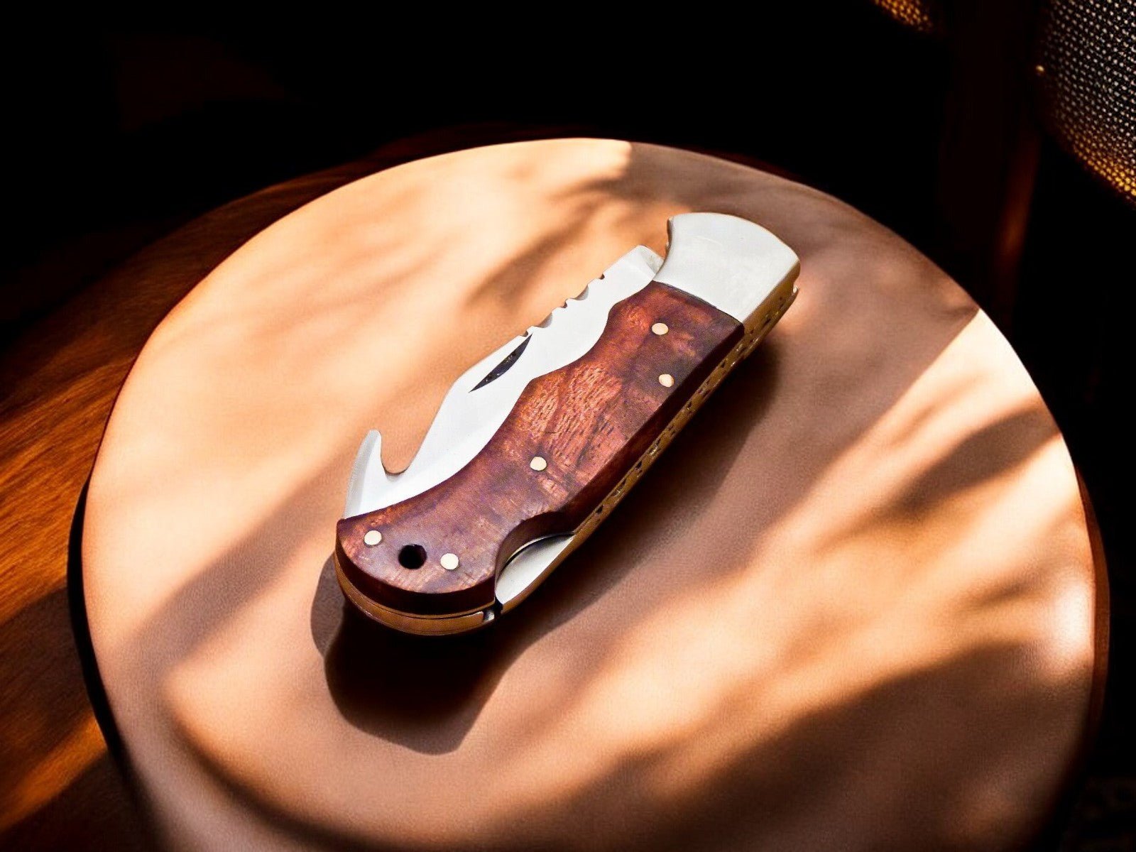 Handmade Stainless Steel Pocket Knife with Rosewood Handle - Angler's Pro Tackle & Outdoors