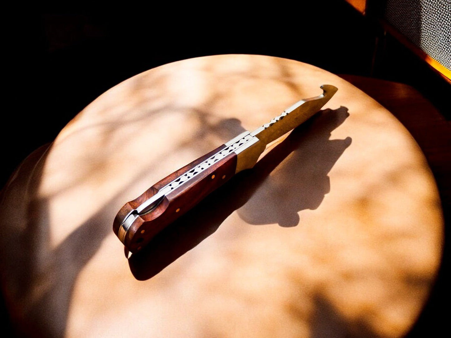 Handmade Stainless Steel Pocket Knife with Rosewood Handle - Angler's Pro Tackle & Outdoors