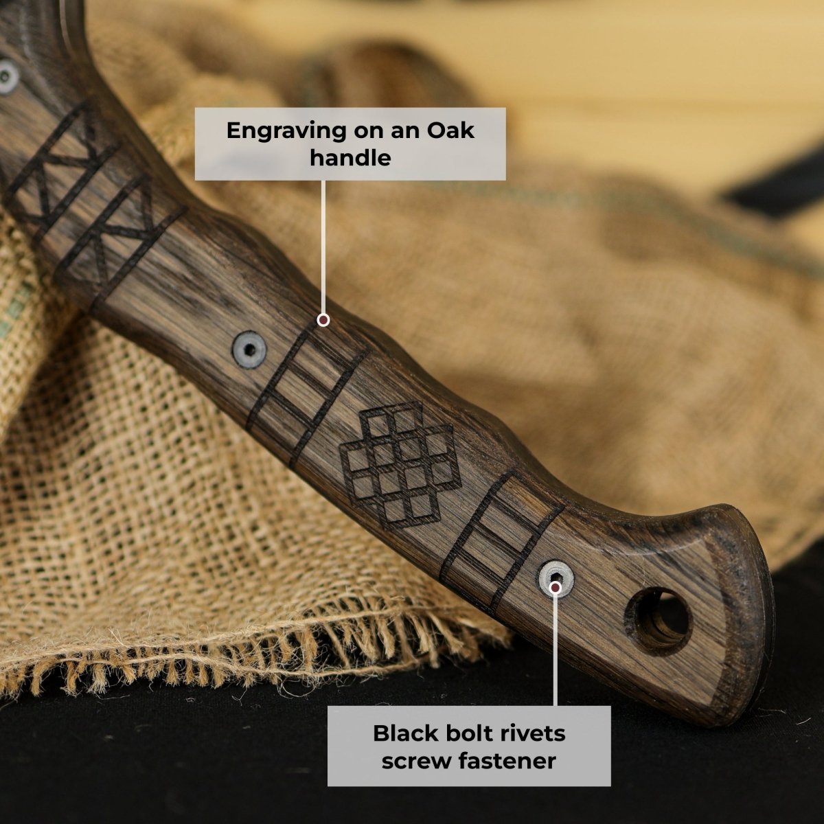 AncientSmithy Handmade tomahawk "Dakuri" with tribal engraving