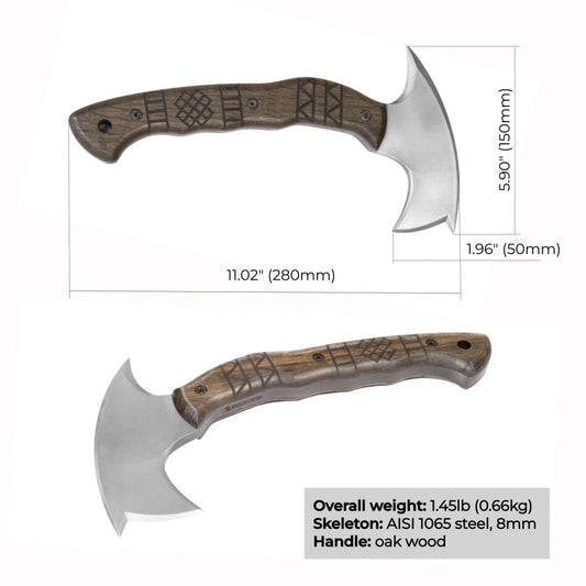 AncientSmithy Handmade tomahawk "Dakuri" with tribal engraving