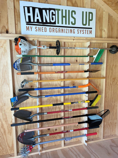 HangThis Up - Best Yard Tool Rack, Garden Tool Organizer, Shed Organization, Universal Garden Tool Storage Rack, Yard Tool Storage Rack - Angler's Pro Tackle & Outdoors