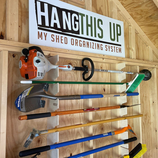 HangThis Up - Best Yard Tool Rack, Garden Tool Organizer, Shed Organization, Universal Garden Tool Storage Rack, Yard Tool Storage Rack - Angler's Pro Tackle & Outdoors