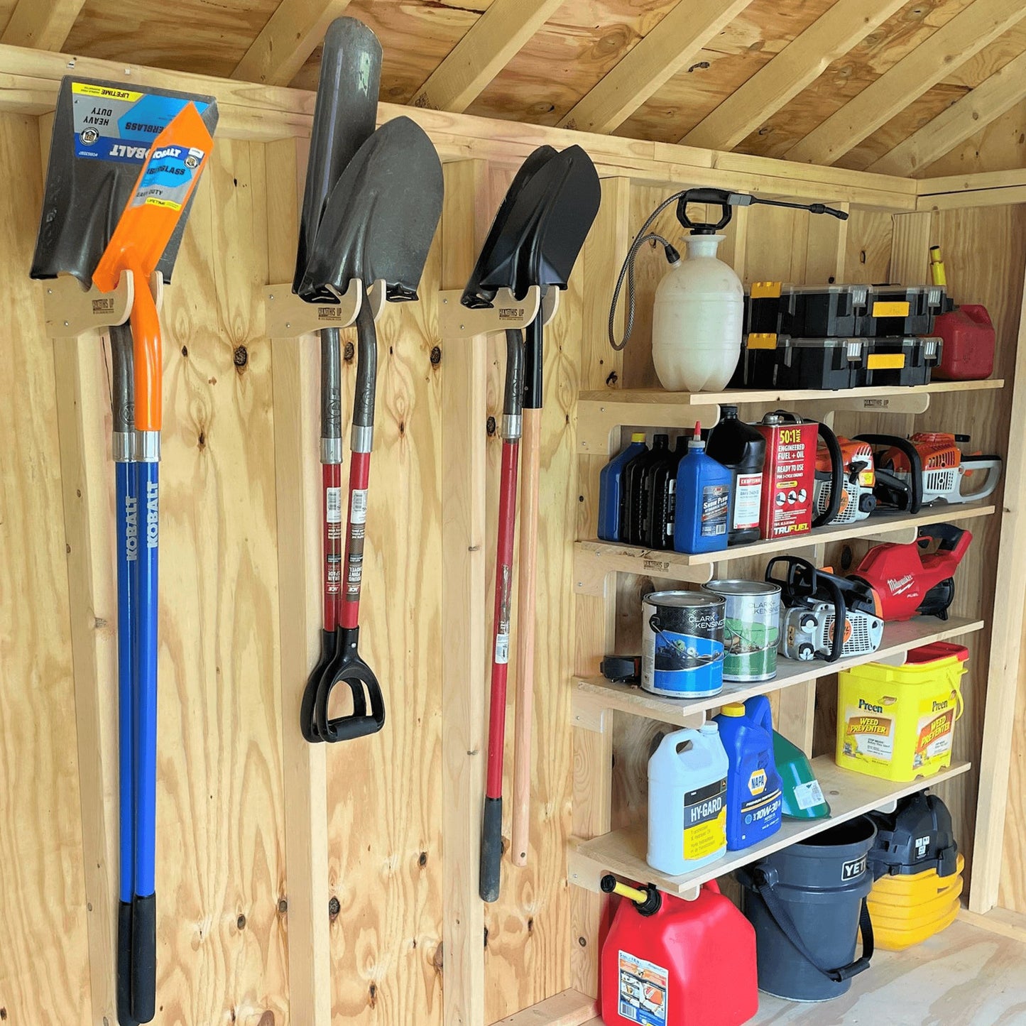 HangThis Up - Deluxe Shed Organizer Kit, Garden Yard Tool Rack, Outdoor Storage, Garden Tool Storage, Shed Accessories, Yard Tool Rack - Angler's Pro Tackle & Outdoors