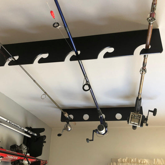 HangThis Up - Fishing Rod Rack, Ceiling or Wall Mount, Man Cave, Fishing Rod Storage - Angler's Pro Tackle & Outdoors