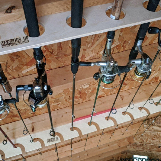 HangThis Up - Fishing Rod Rack Organizer Kit, Shed Storage, Shed Organizer - Angler's Pro Tackle & Outdoors