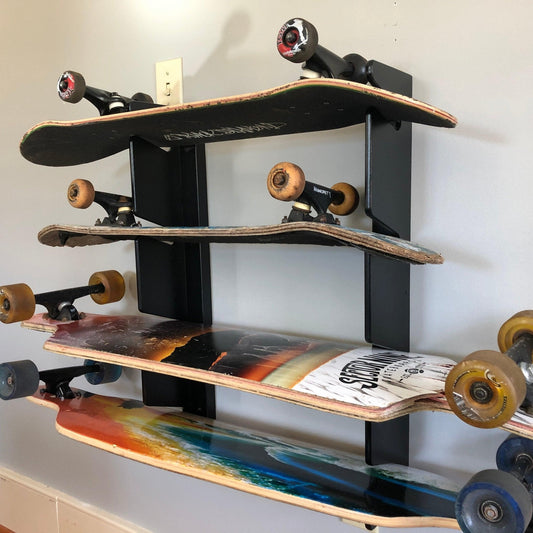 HANGTHIS Up - Skateboard Organizer 26" (Holds 4) Sporting Goods Organization, Skateboard Rack, Skateboard Display