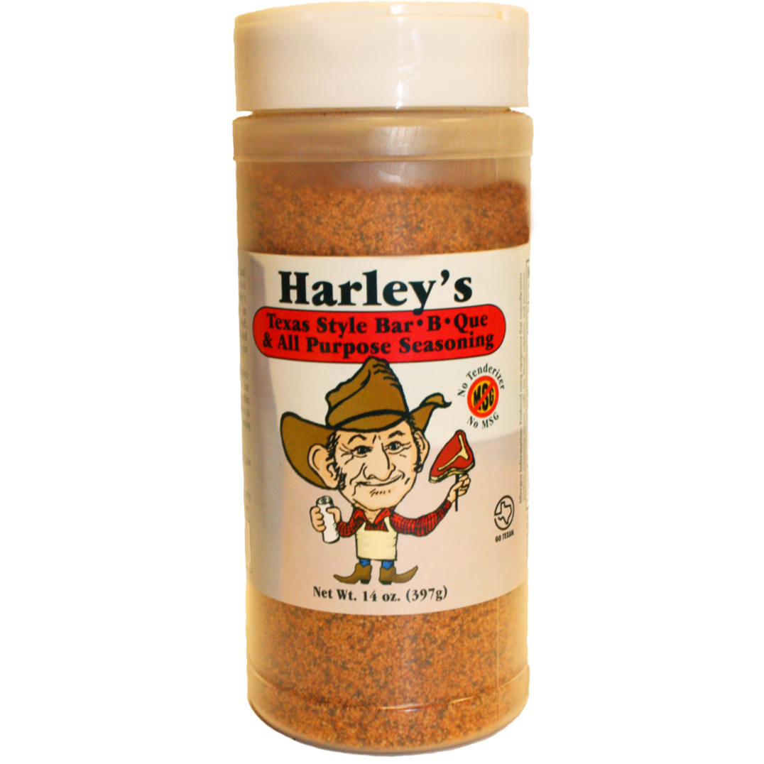Harley's Texas Style Bar-B-Que & All Purpose Seasoning - No MSG 14 oz.