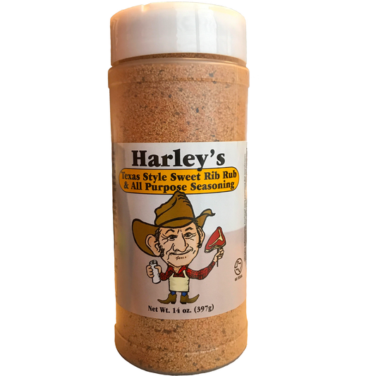 Harley's Texas Style Sweet Rib Rub & All Purpose Seasoning 14 oz.