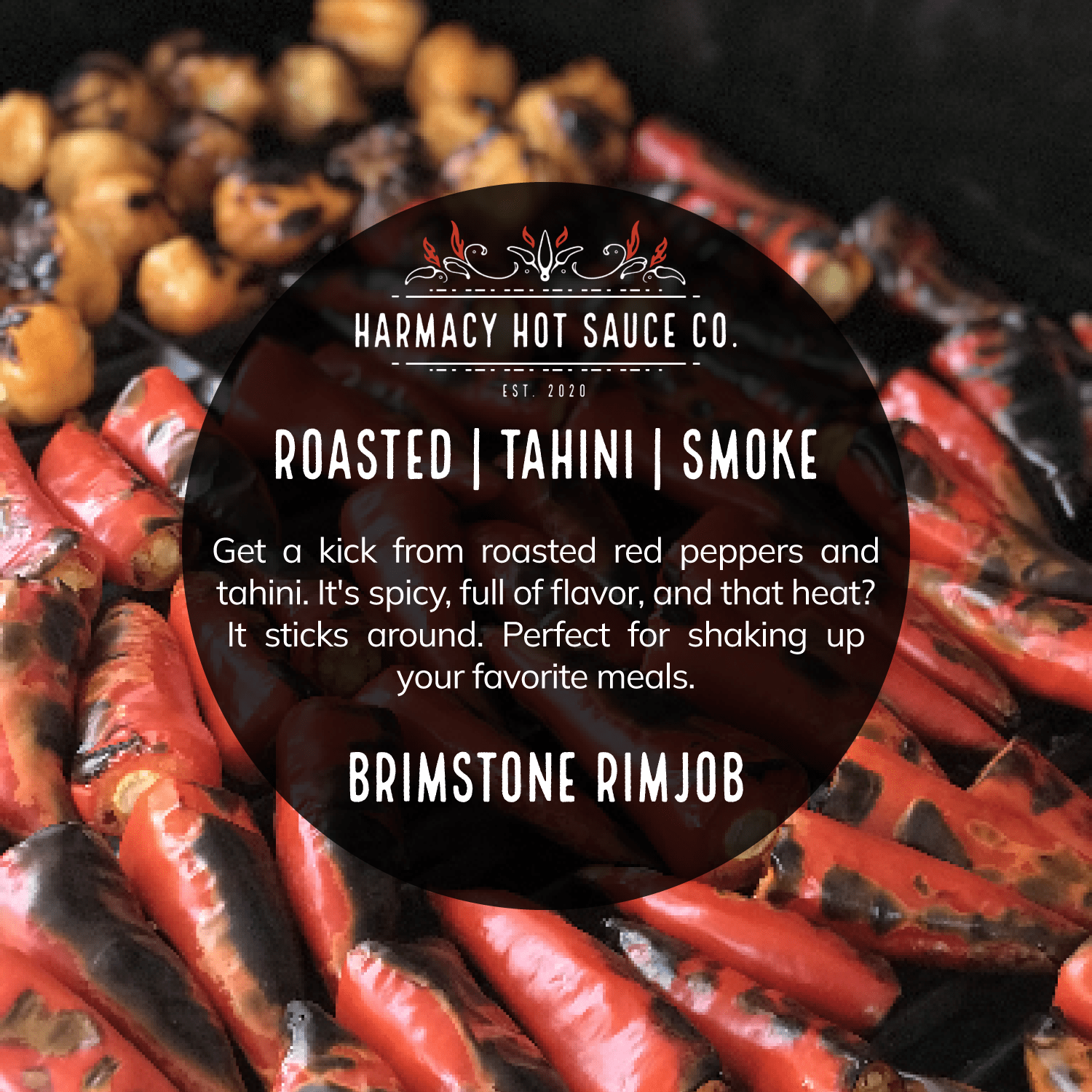 Harmacy Hot Sauce Co. Brimstone Rimjob - Tahini & Roasted Red Pepper Sauce (9oz) - Angler's Pro Tackle & Outdoors