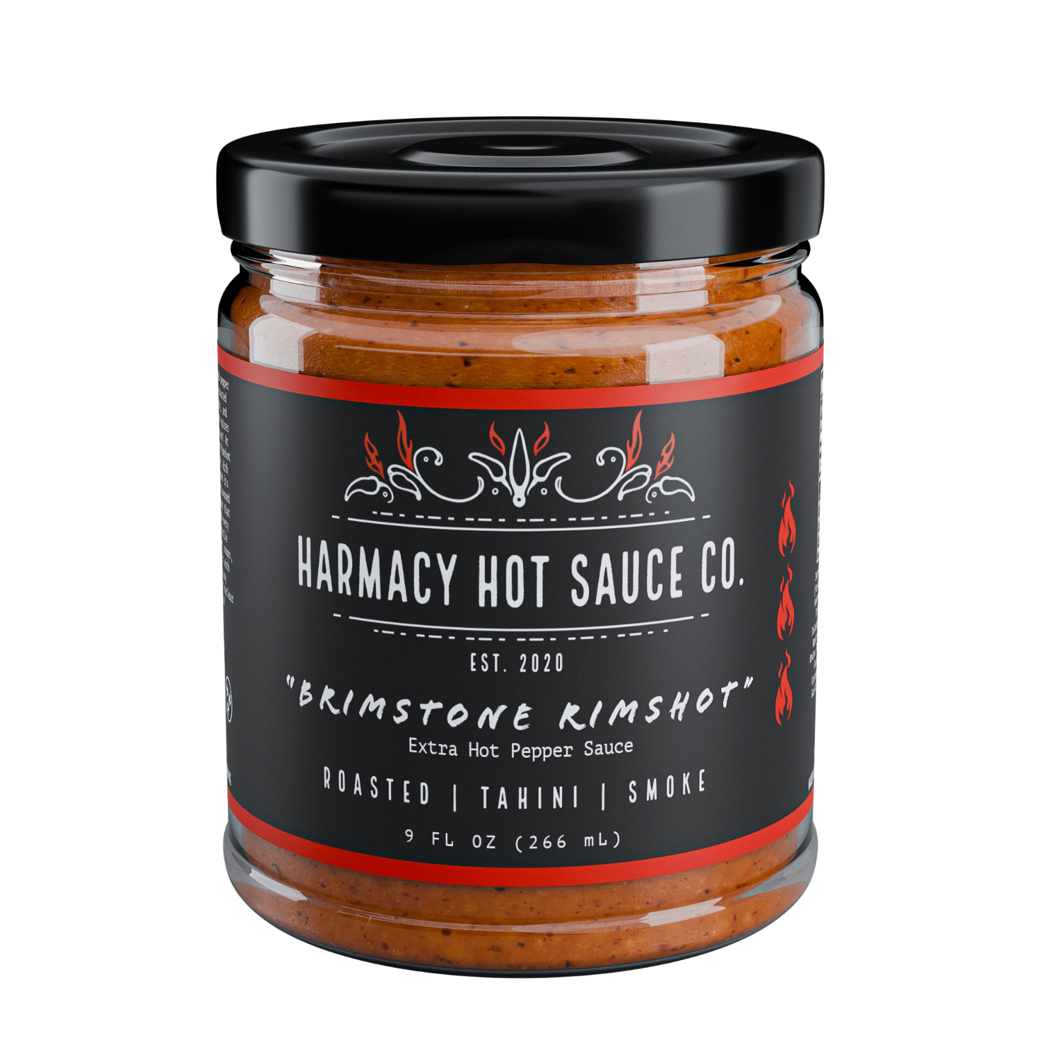 Harmacy Hot Sauce Co. Brimstone Rimshot - Extra Hot Tahini & Roasted Red Pepper Sauce (9oz) - Angler's Pro Tackle & Outdoors