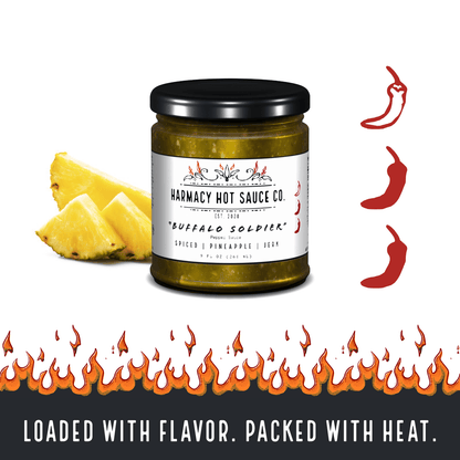 Harmacy Hot Sauce Co. Buffalo Soldier - Grilled Pineapple Jerk Sauce (9oz) - Angler's Pro Tackle & Outdoors