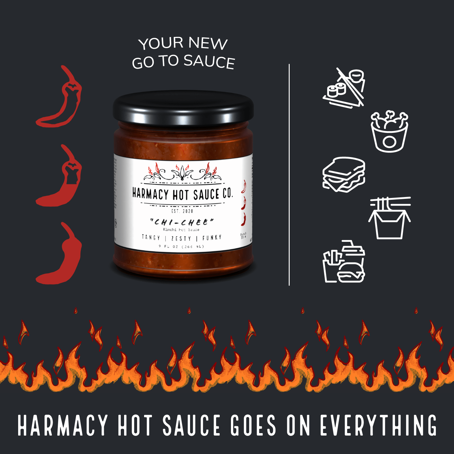 Harmacy Hot Sauce Co. Chi - Chee - Kimchi Hot Sauce (9oz) - Angler's Pro Tackle & Outdoors