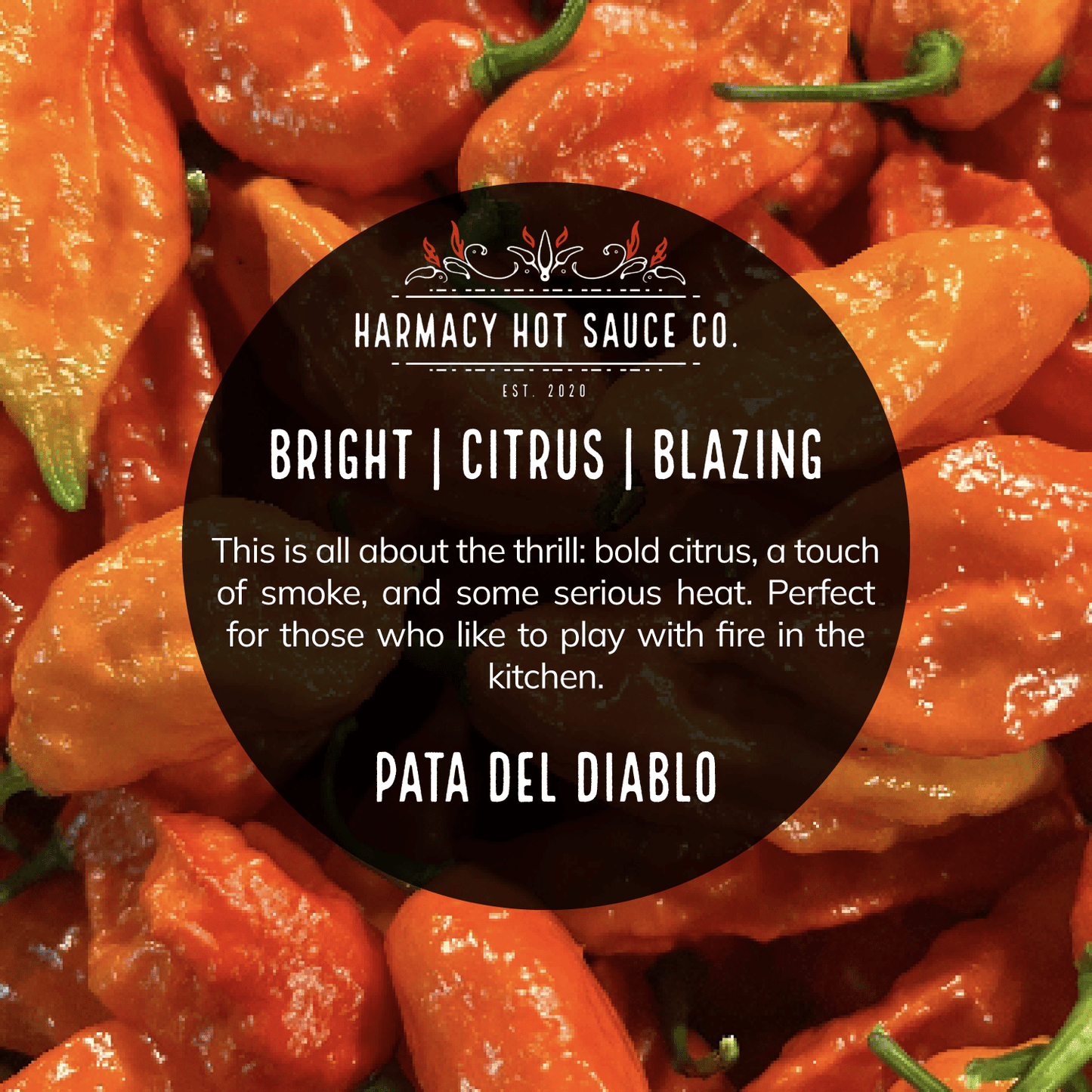 Harmacy Hot Sauce Co. Pata del Diablo - Extra Hot Tomatillo & Clementine Pepper Sauce (9oz) - Angler's Pro Tackle & Outdoors