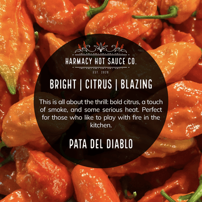 Harmacy Hot Sauce Co. Pata del Diablo - Extra Hot Tomatillo & Clementine Pepper Sauce (9oz) - Angler's Pro Tackle & Outdoors