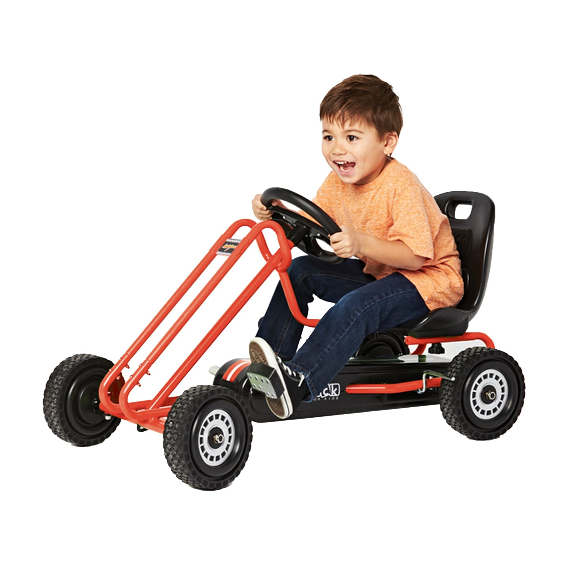 Hauck Lightning Ergonomic Pedal Ride On Go Kart Toy for Boys and Girls, Orange - Angler's Pro Tackle & Outdoors