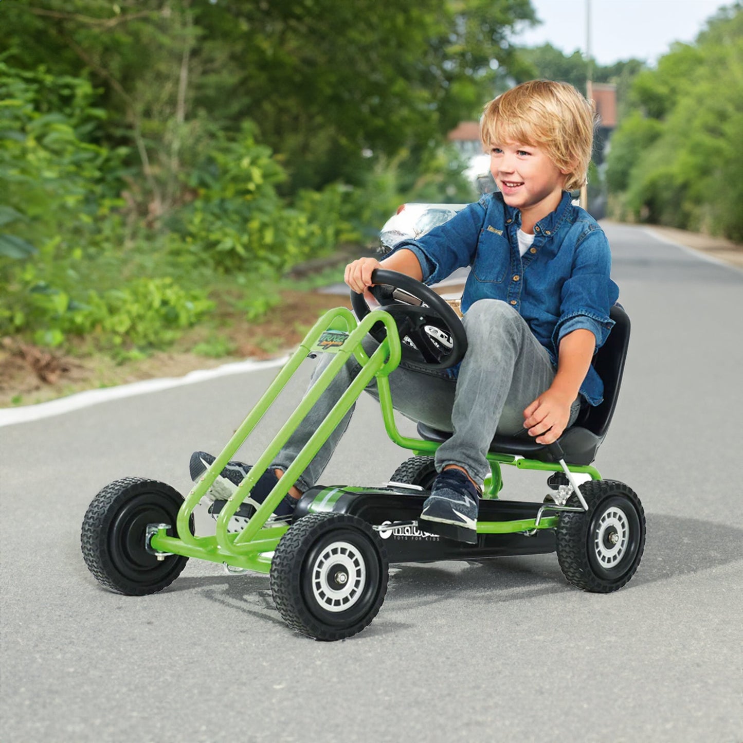 Hauck Lightning Ergonomic Pedal Ride On Go Kart Toys for Boys and Girls, Green - Angler's Pro Tackle & Outdoors