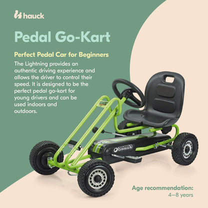 Hauck Lightning Ergonomic Pedal Ride On Go Kart Toys for Boys and Girls, Green - Angler's Pro Tackle & Outdoors