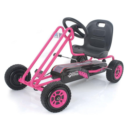 Hauck Lightning Ergonomic Pedal Ride On Go Kart Toys for Boys and Girls, Pink - Angler's Pro Tackle & Outdoors