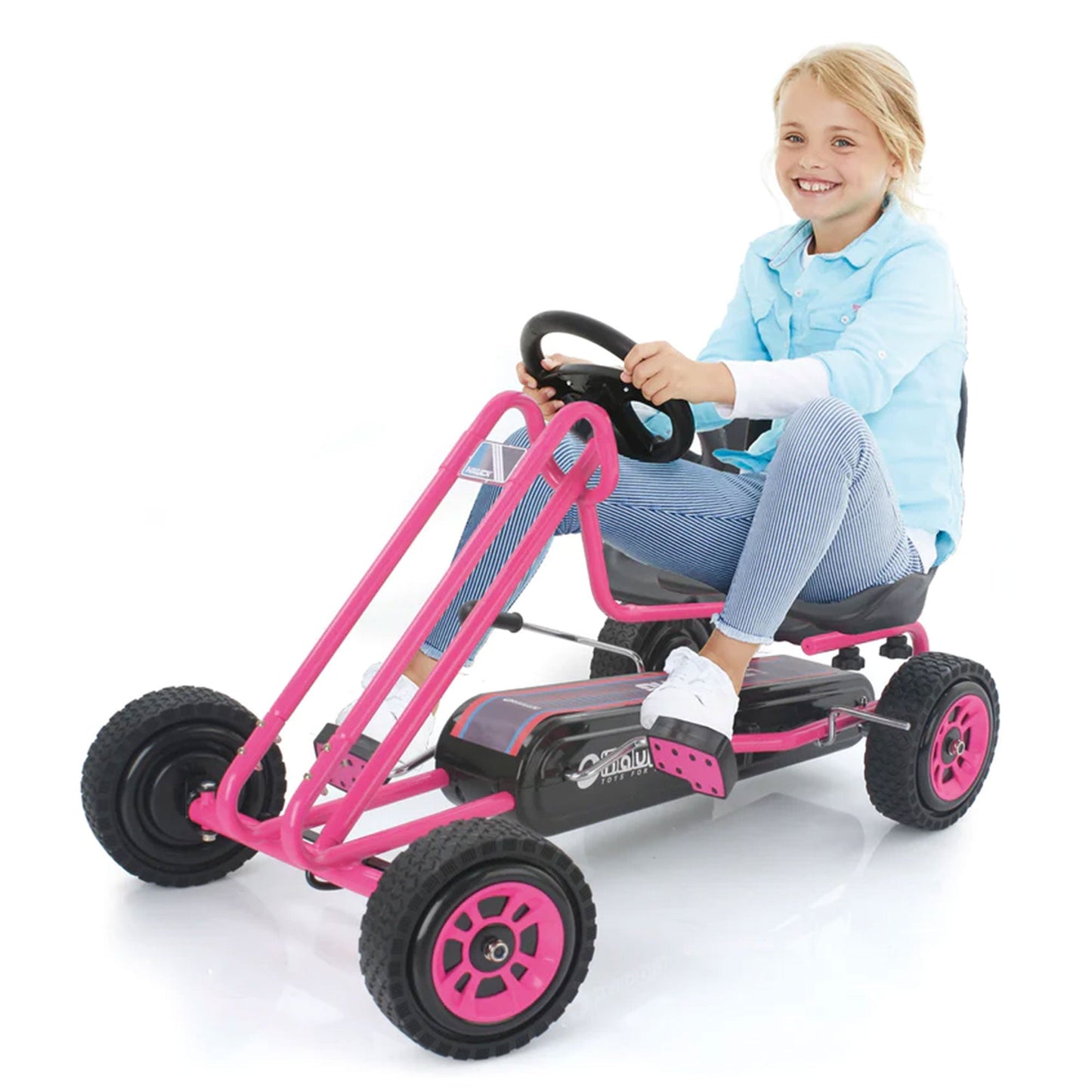 Hauck Lightning Ergonomic Pedal Ride On Go Kart Toys for Boys and Girls, Pink - Angler's Pro Tackle & Outdoors