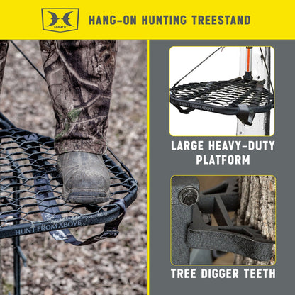 Hawk COMBAT Durable Steel Hang - On Hunting Tree Stand & Full - Body Safety Harness - Angler's Pro Tackle & Outdoors