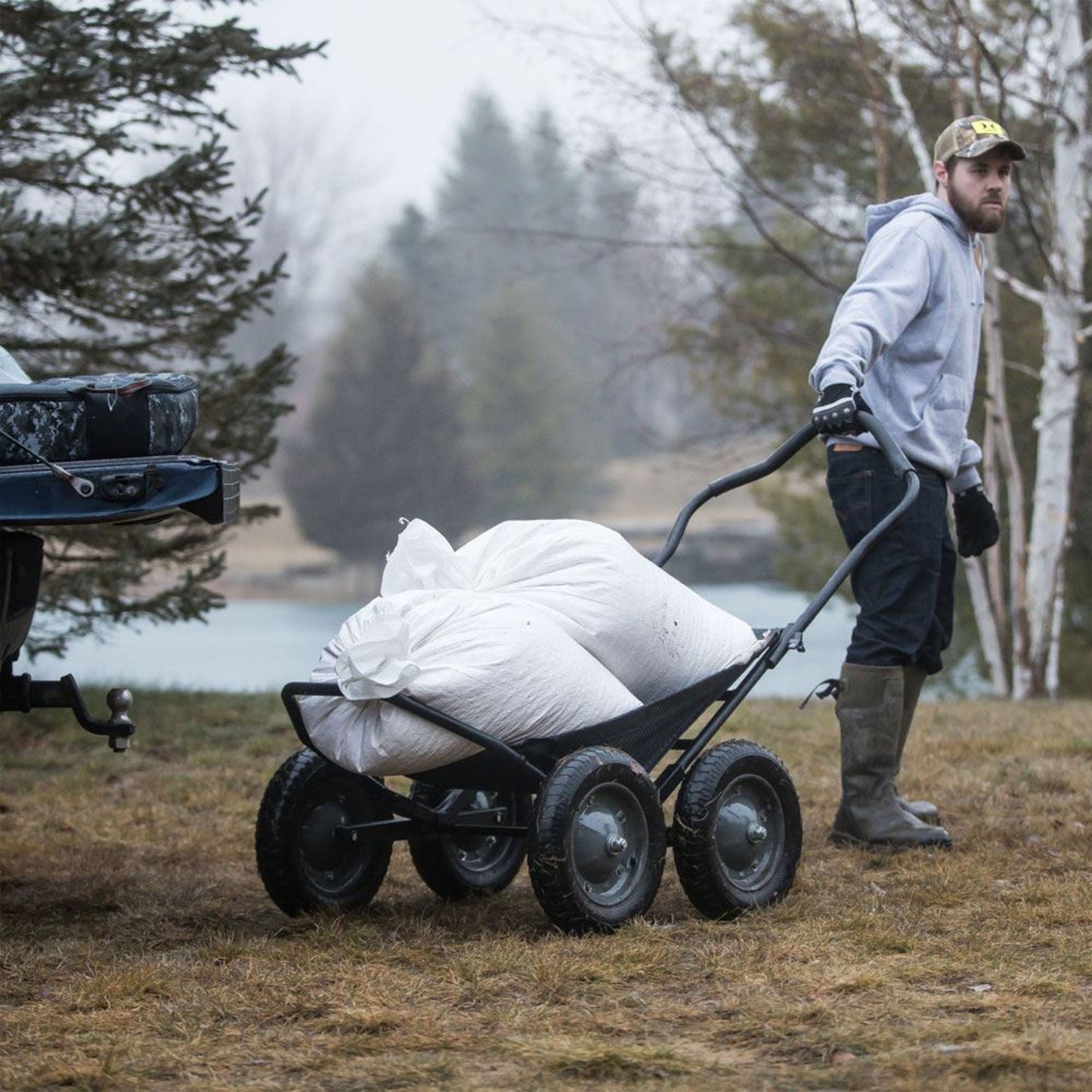 Hawk Crawler 500lb Capacity Foldable Multi Use Deer Game Recovery Cart, Black - Angler's Pro Tackle & Outdoors