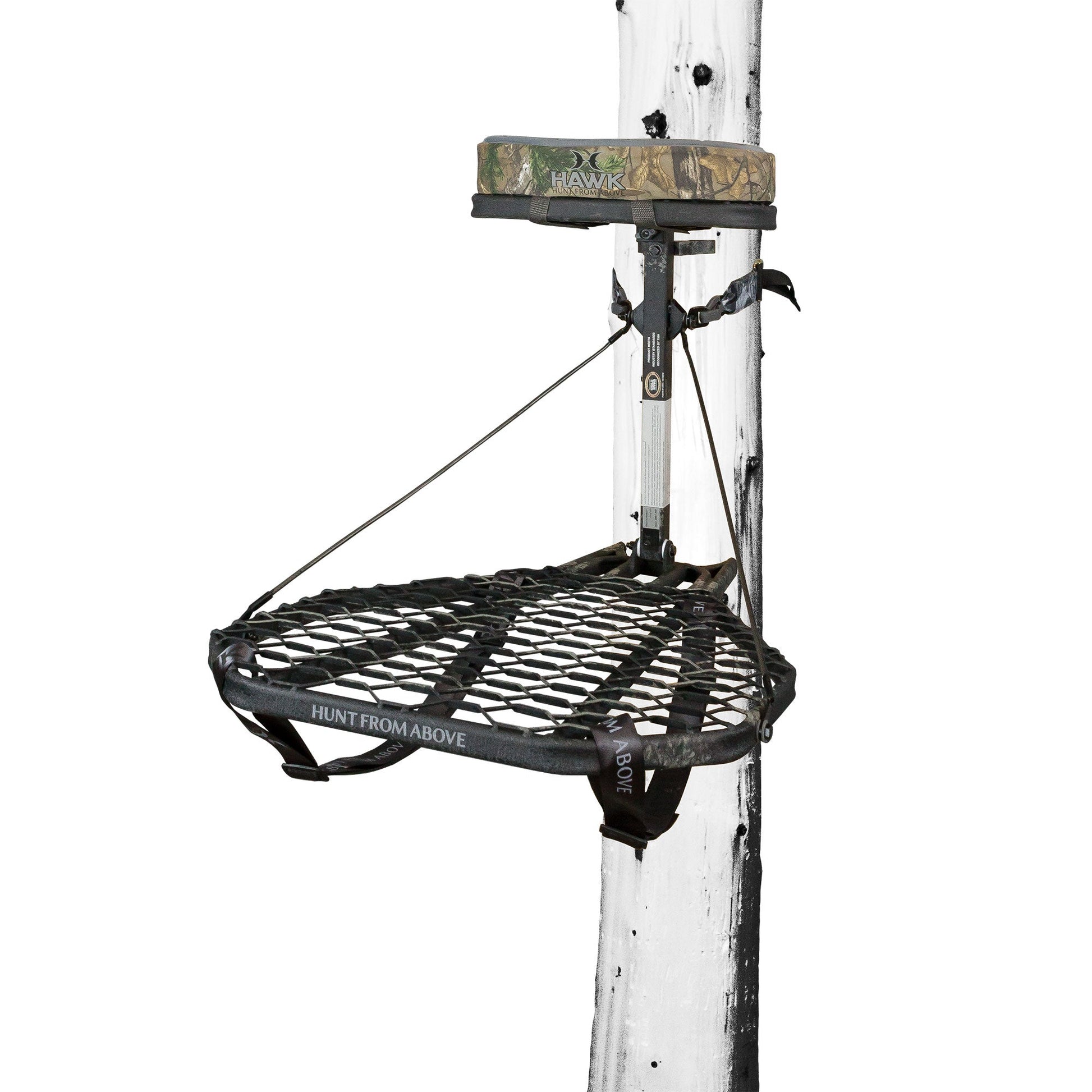 Hawk Mega Combat Hang On Tree Stand, Steel Hunting Deer Platform System, Black - Angler's Pro Tackle & Outdoors