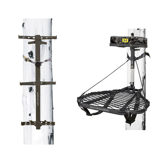 Hawk Ranger Traction Climbing Sticks with Treestand and Full Body Safety Harness - Angler's Pro Tackle & Outdoors