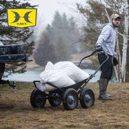 Hawk Crawler 500lb Capacity Foldable Multi Use Deer Game Recovery Cart, Black