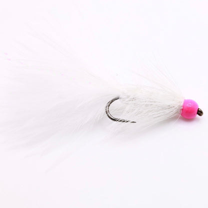 HazyFly White Crystal Bugger Pink Head - Angler's Pro Tackle & Outdoors