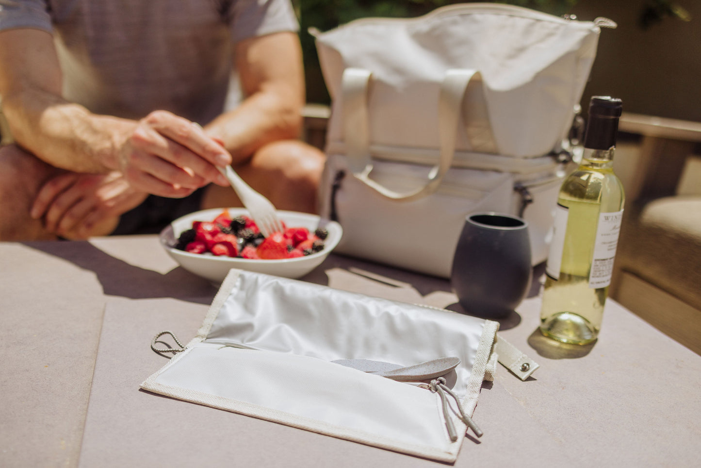 Picnic Time Tarana Recycled Lunch Bag Cooler with Utensils