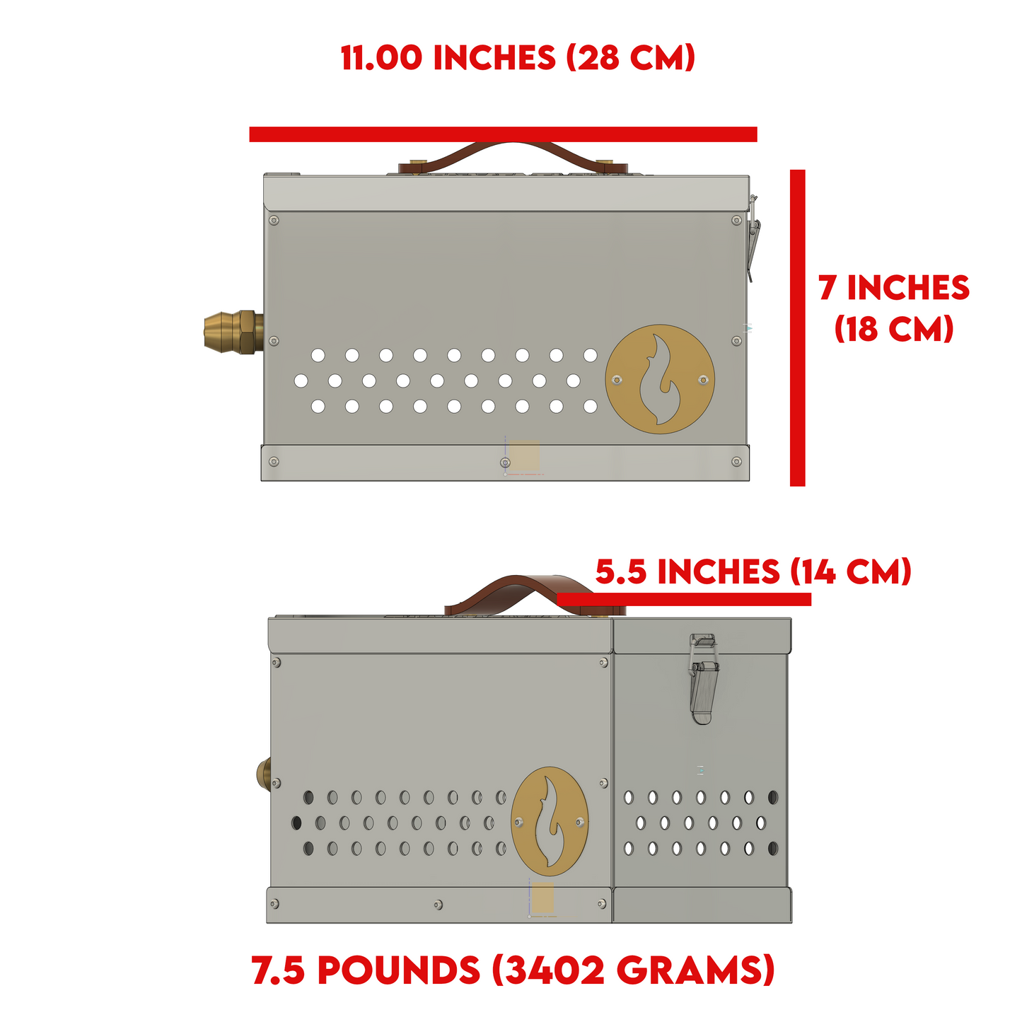 LavaBox The Hekla: 304 Stainless Steel LavaBox with Dual-Burner