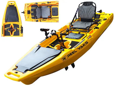 ReelYaks 9.8ft Rocket Fin Drive Modular Pedal Fishing Kayak | 400lbs Capacity | 2 Piece