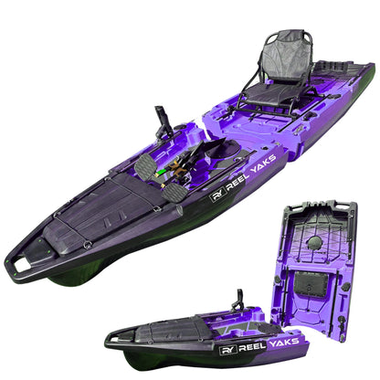 ReelYaks 10ft Recon Modular Fin Drive Pedal Fishing Kayak | 430lbs Capacity | 2 Piece