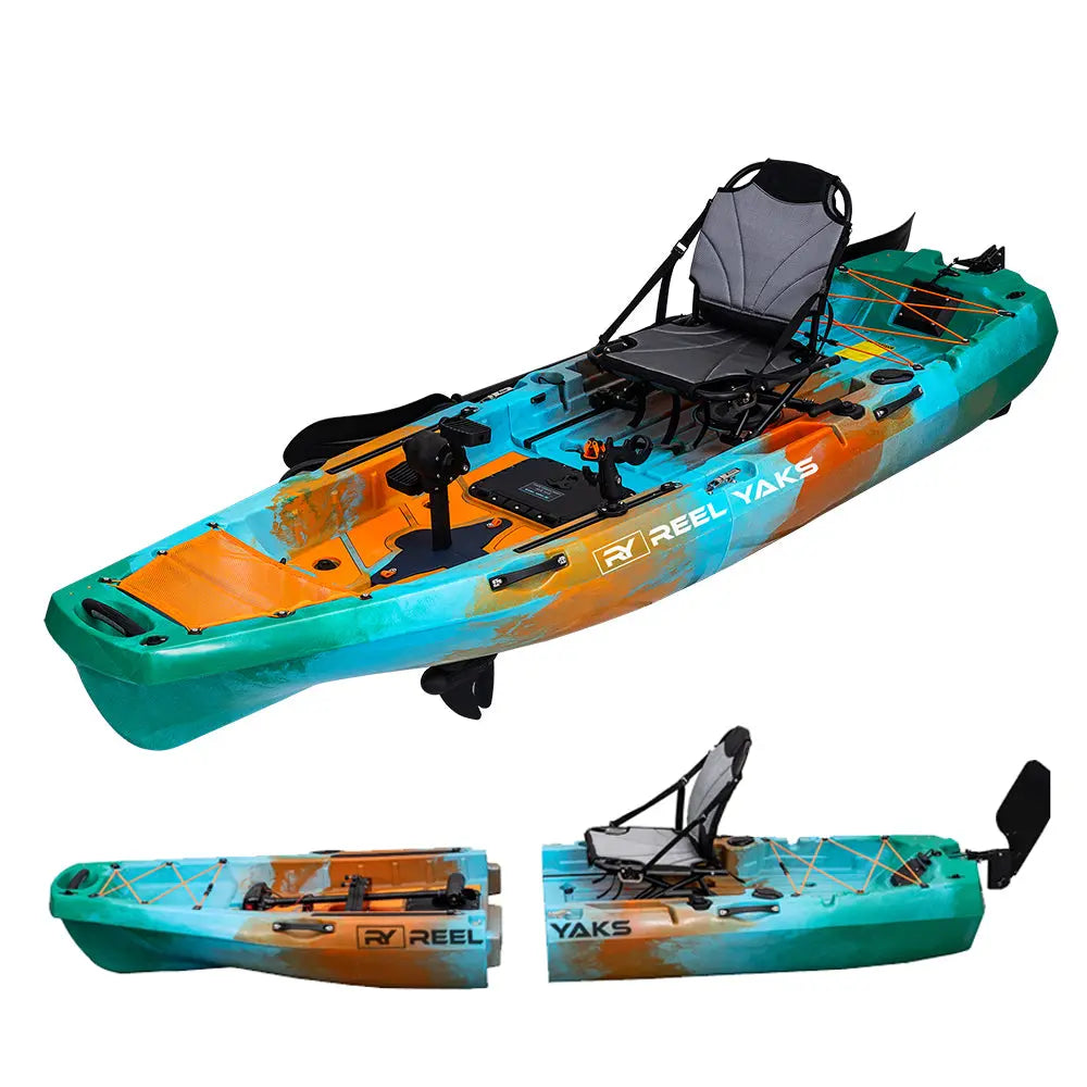 ReelYaks 10ft Radar Modular Propeller Drive Pedal Fishing Kayak | 430lbs Capacity | 2 Piece