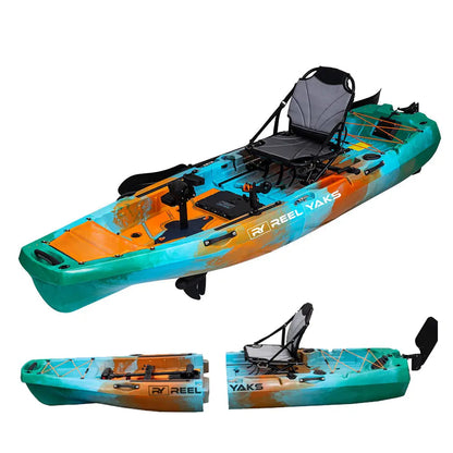 ReelYaks 10ft Radar Modular Propeller Drive Pedal Fishing Kayak | 430lbs Capacity | 2 Piece