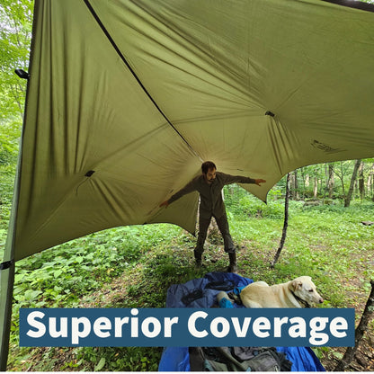 Hanging High Hammocks Hideaway Tarp – 12' Hammock Rain Tarp
