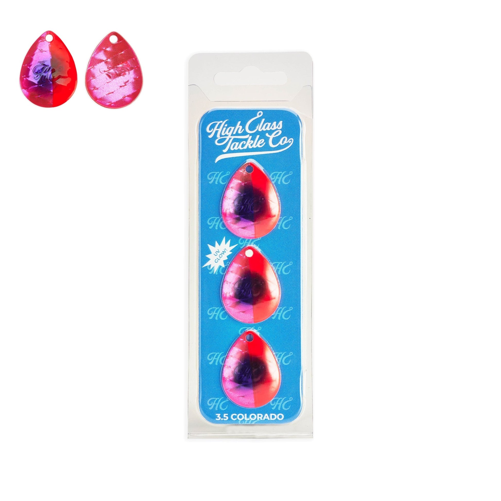 High Class Tackle Co. 'Grape Jelly Jag' High Class 3.5 Colorado Blades (3 - Pack) - Angler's Pro Tackle & Outdoors