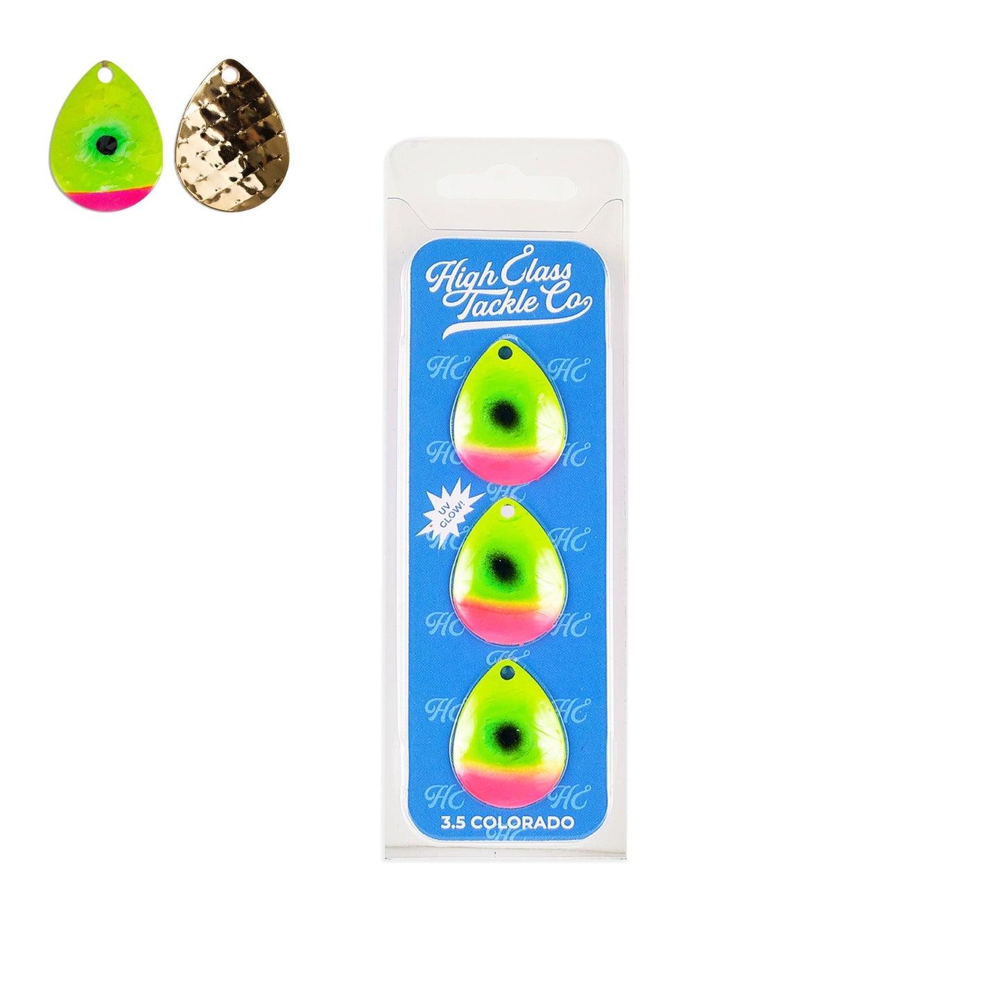 High Class Tackle Co. 'Neon Icon' High Class 3.5 Colorado Blades (3 - Pack) - Angler's Pro Tackle & Outdoors