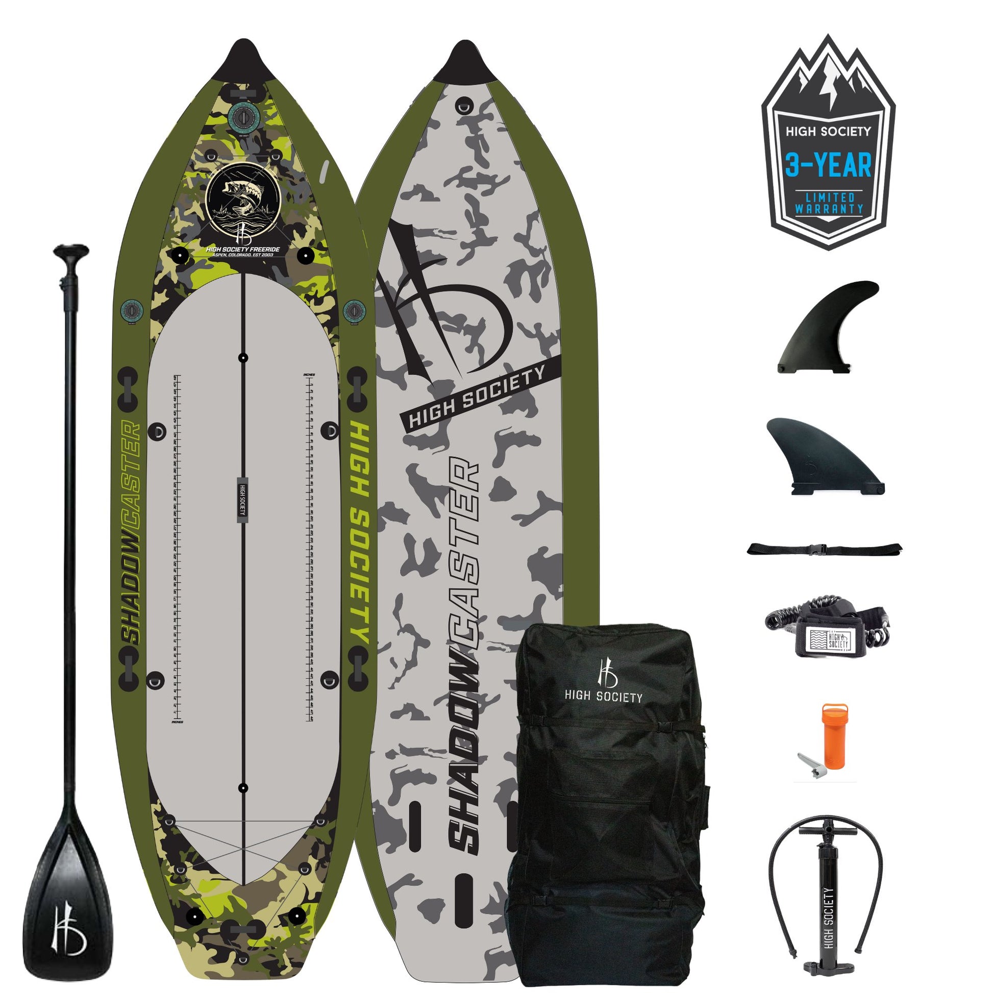 HighSociety Freeride Company - Shadowcaster Inflatable Paddle Board Package - Angler's Pro Tackle & Outdoors