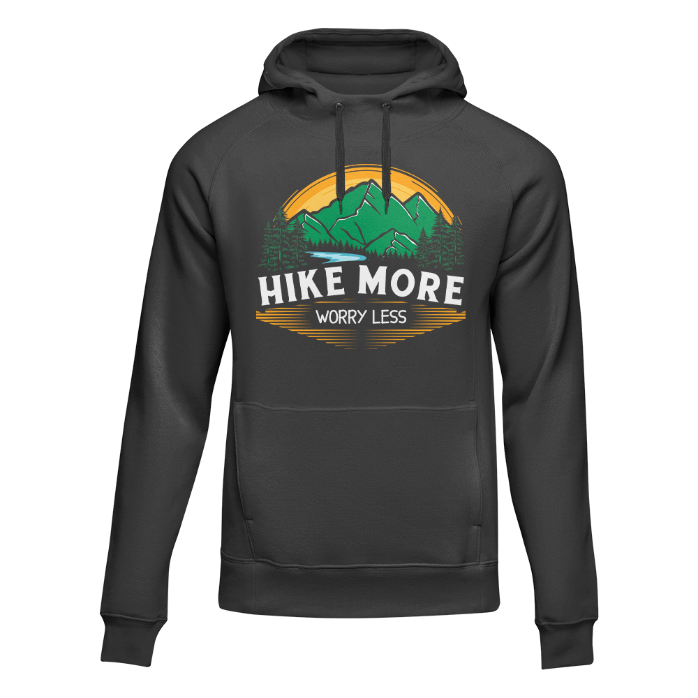 Outdoorzees Hike More Worry Less Adult Fleece Hoodie