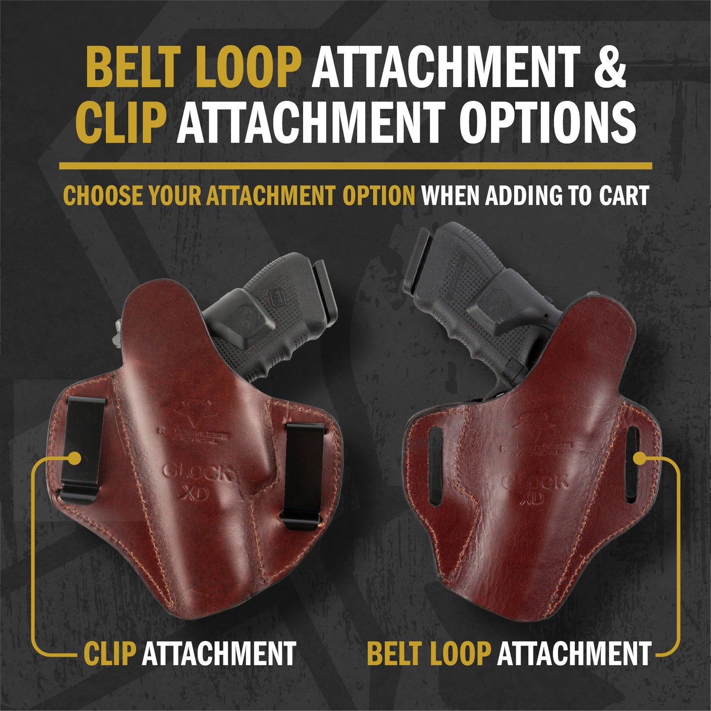 Relentless Tactical Ultimate Leather Holster 2 Slot OWB | Made in USA | Lifetime Warranty | For GLOCK 17 19 22 26 32 33 / S&W M&P Shield / Springfield XD & XDS / Plus All Similar Sized Handguns