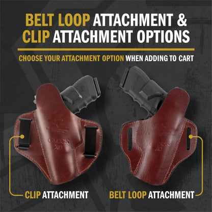 Relentless Tactical Ultimate Leather Holster 2 Slot OWB | Made in USA | Lifetime Warranty | For GLOCK 17 19 22 26 32 33 / S&W M&P Shield / Springfield XD & XDS / Plus All Similar Sized Handguns